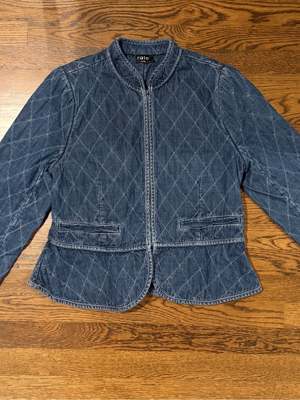 FATE quilted jean jacket NWOT with swing bottom size large
